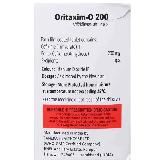 oritaxim o 200mg tablet 10's